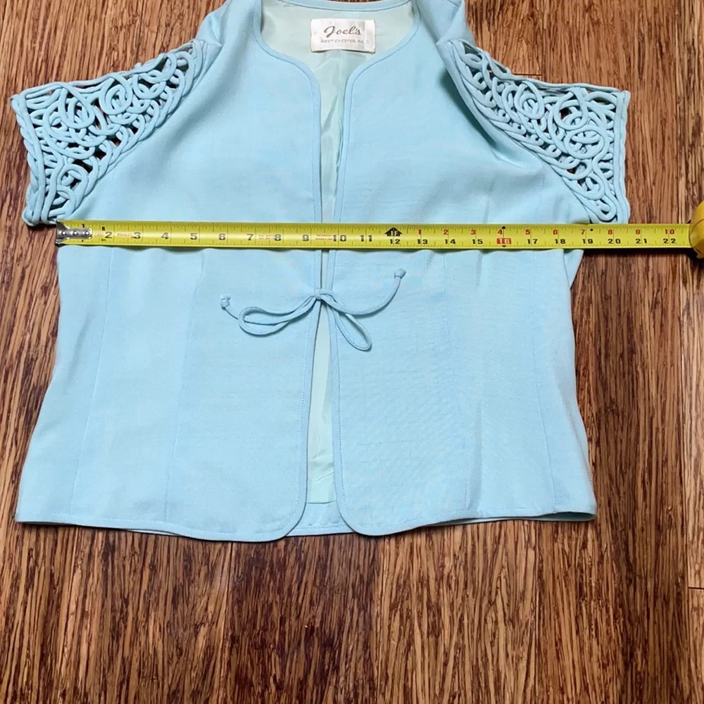 Vintage Anne Fogarty blue matching dress and jacket set size small